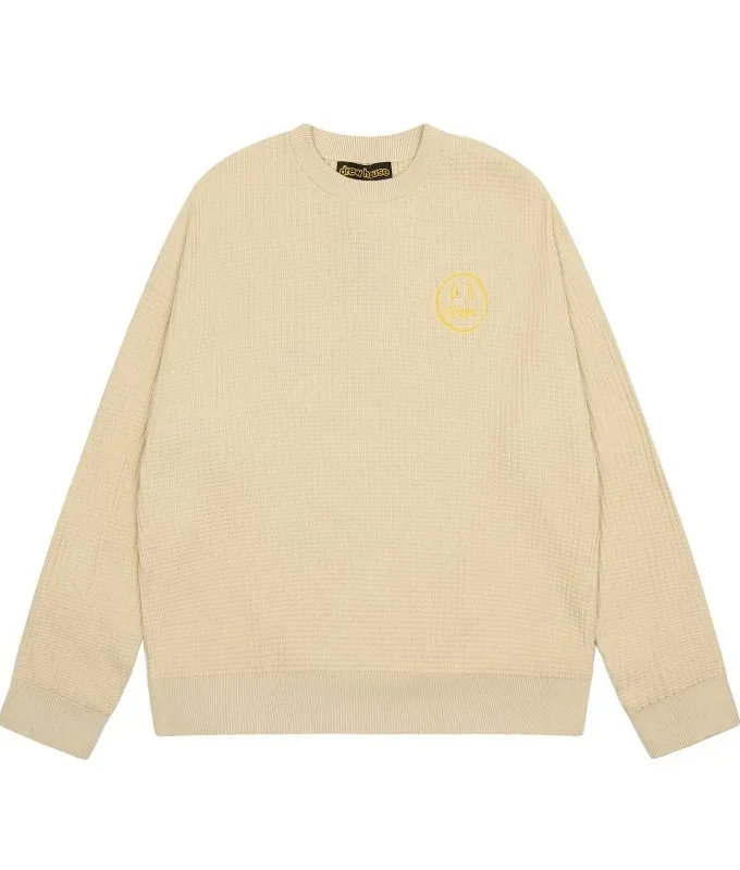 Drew Wavy Striped Knit Sweater Apricot Dr37