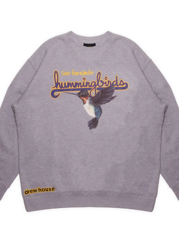 Drew House Hummingbirds Crewneck Heather Grey