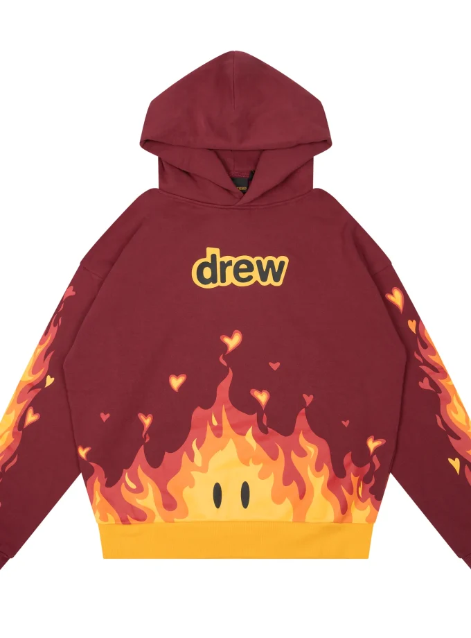 Drew House Fire Hoodie Burgundy