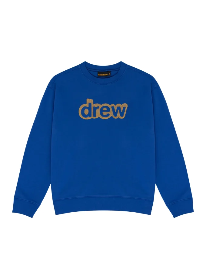 secret embroidered crewneck royal blue